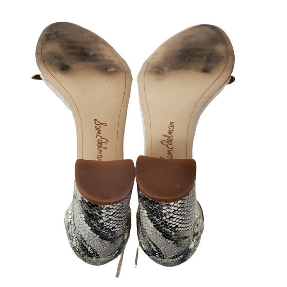 Sam Edelman Womens Sandals 10 Yaro Animal‎ Print Ankle Strap Block Heels Leather - Picture 10 of 11